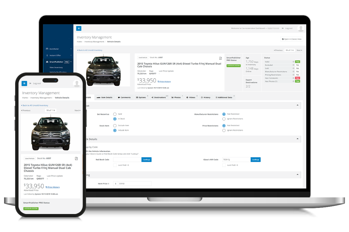 SmartPublisher inventory management dashboard